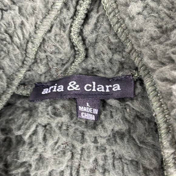 Cozy Olive Oversized Teddy Hoodie Cardigan Sherpa Jacket - Picture 11 of 13